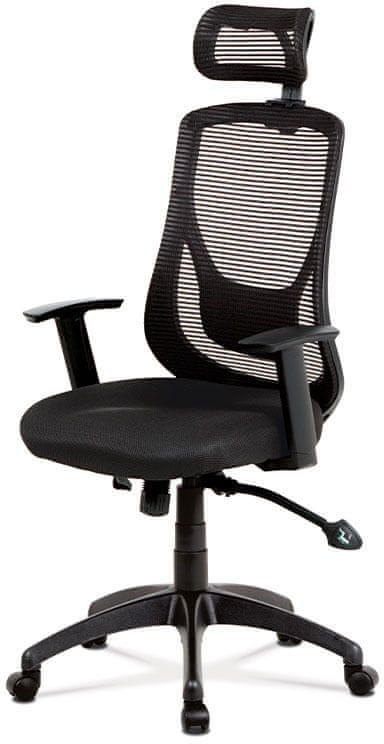 Autronic Kancelárska stolička, synchrónne mach., čierna MESH, plast. kríž KA-A186 BK